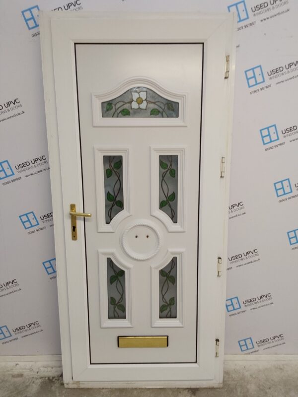 Used White Upvc Front Door 980mm x 2130mm (reduce to 940mm) 0617 - Image 2