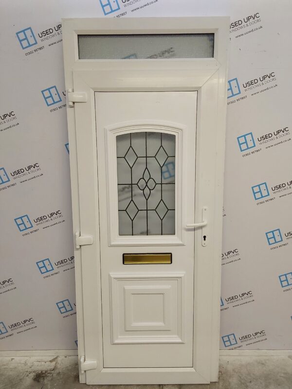 Used White Upvc Front Door And toplight 905mm x 2210mm 0191 - Image 2