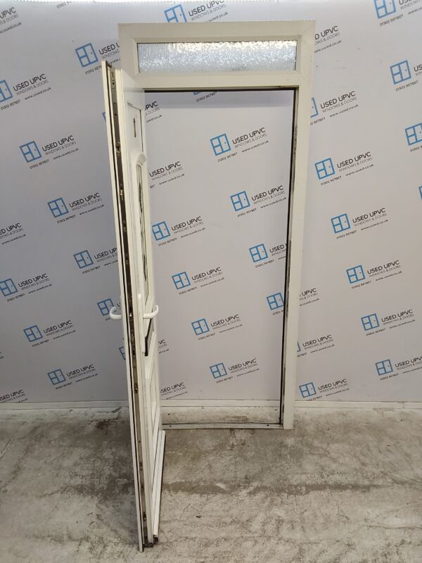Used White Upvc Front Door And toplight 905mm x 2210mm 0191 - Image 3
