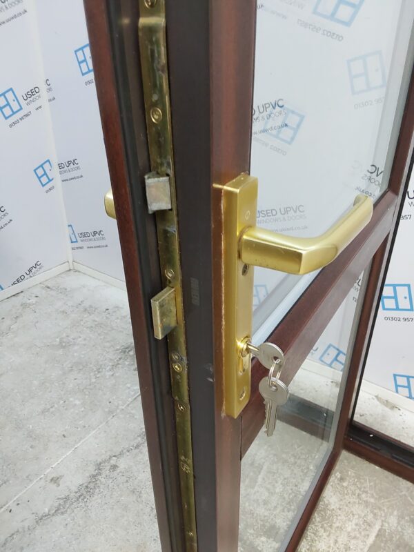 Used Woodgrain Upvc French Doors 1550mm x 2130mm EA20 - Image 9