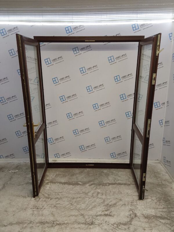 Used Woodgrain Upvc French Doors 1550mm x 2130mm EA20 - Image 4