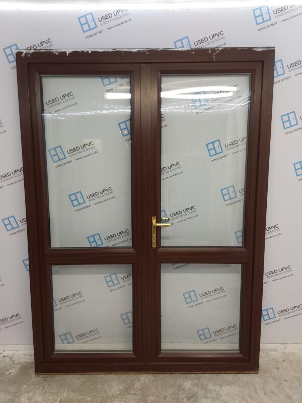 Used Woodgrain Upvc French Doors 1550mm x 2130mm EA20 - Image 2