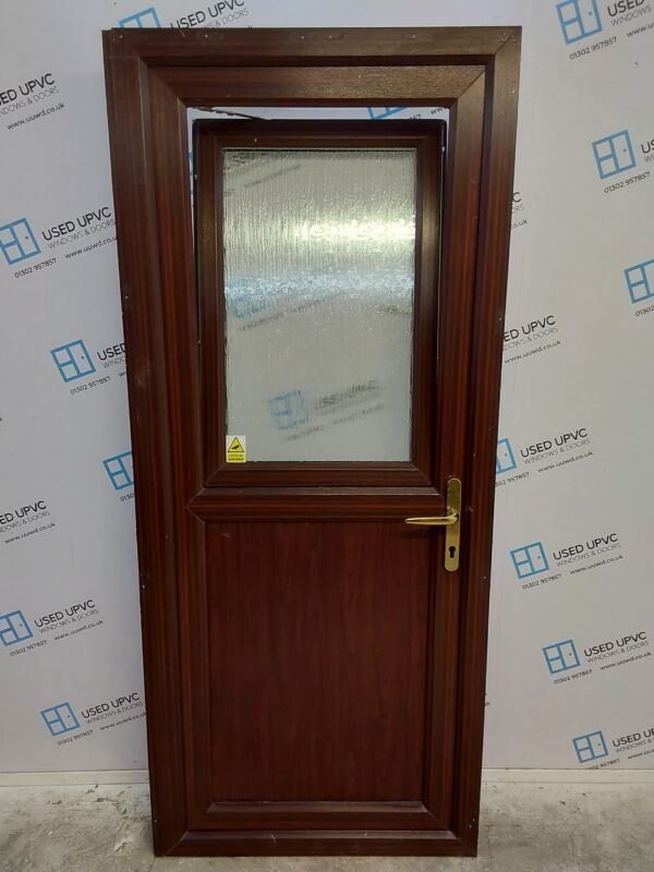 Used Woodgrain Upvc Back Stable Door 890mm x 2065mm (reduce to 870mm 0372 - Image 4
