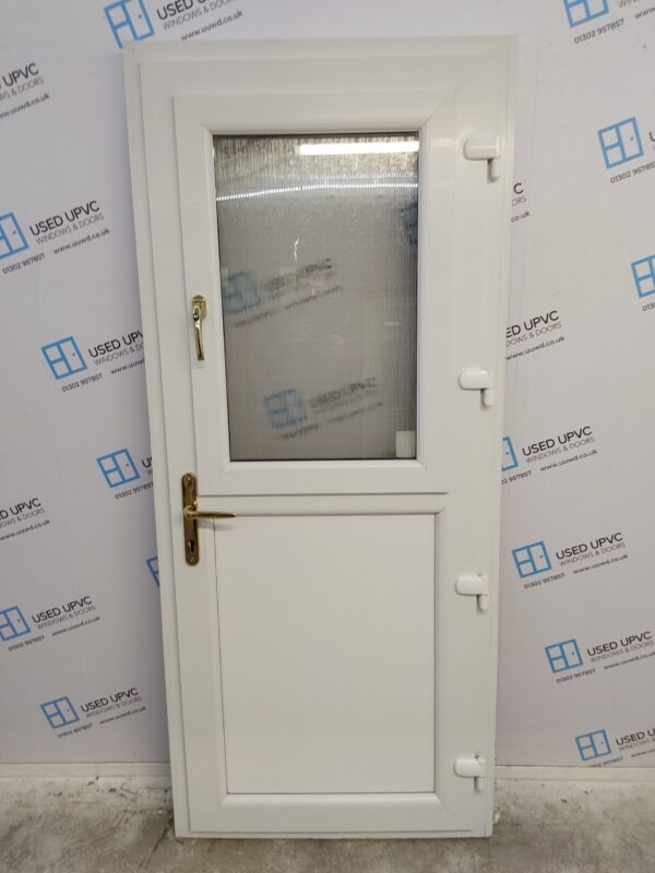 Used Woodgrain Upvc Back Stable Door 890mm x 2065mm (reduce to 870mm 0372 - Image 2