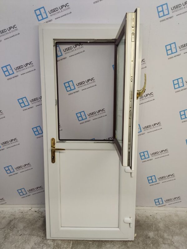 Used Woodgrain Upvc Back Stable Door 890mm x 2065mm (reduce to 870mm 0372 - Image 6