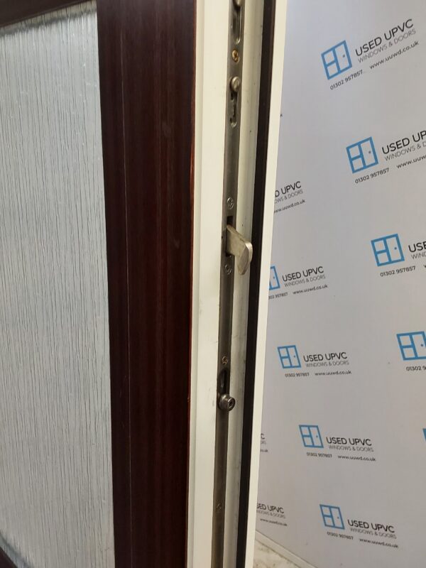 Used Woodgrain Upvc Back Stable Door 890mm x 2065mm (reduce to 870mm 0372 - Image 11