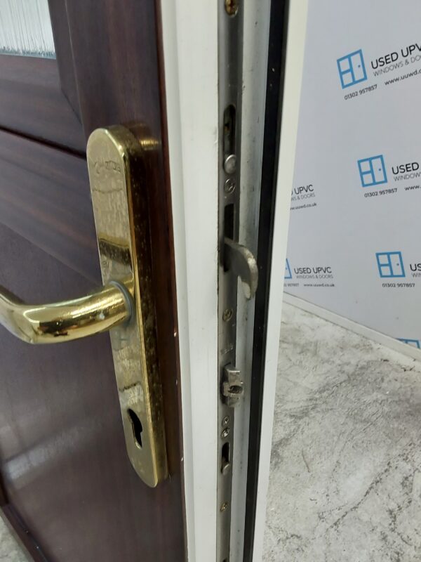 Used Woodgrain Upvc Back Stable Door 890mm x 2065mm (reduce to 870mm 0372 - Image 12
