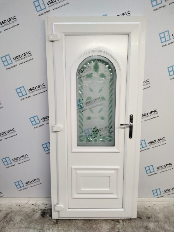 Used White Upvc Back Door 900mm x 2010mm (Reduce To 880mm x 2010mm) 0095 - Image 2
