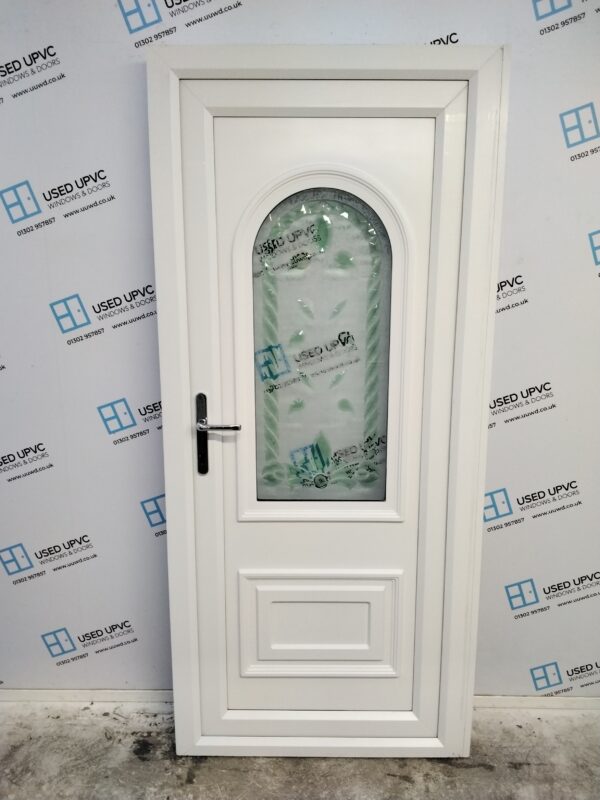 Used White Upvc Back Door 900mm x 2010mm (Reduce To 880mm x 2010mm) 0095