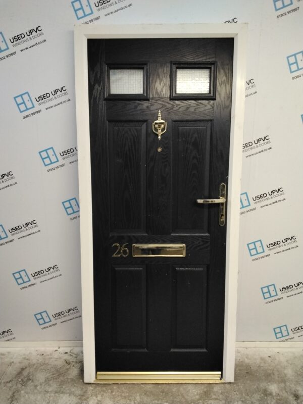 Used Dark Blue Composite Front Door 900mm x 2030mm C10D04