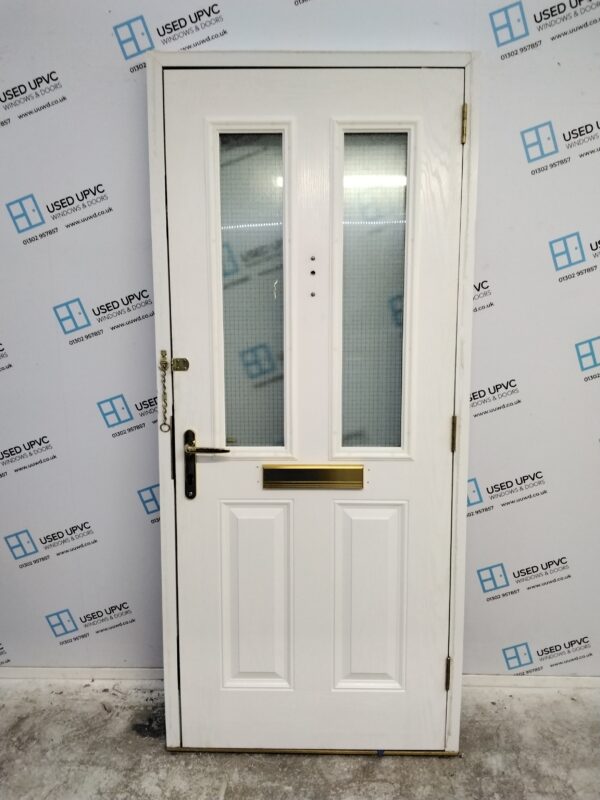 Used White Composite Front Door 910mm x 2075mm C10D07 - Image 2