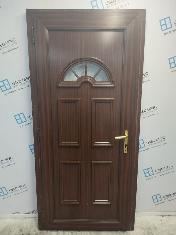 Used Woodgrain Upvc Back Door 960mm x 2030mm (reduce to 930mm) 0604 - Image 2