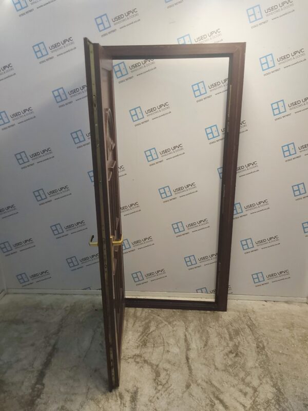 Used Woodgrain Upvc Back Door 960mm x 2030mm (reduce to 930mm) 0604 - Image 3