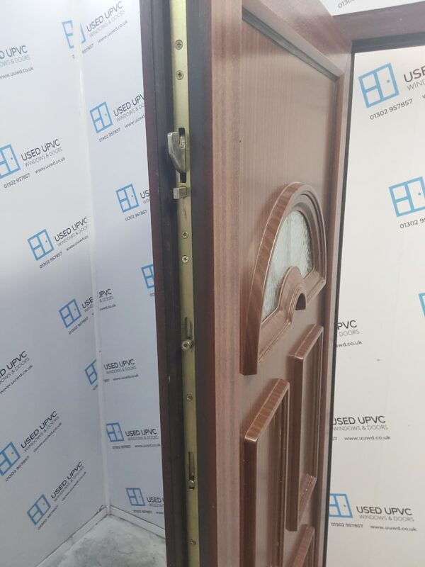 Used Woodgrain Upvc Back Door 960mm x 2030mm (reduce to 930mm) 0604 - Image 5