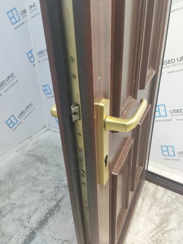 Used Woodgrain Upvc Back Door 960mm x 2030mm (reduce to 930mm) 0604 - Image 6