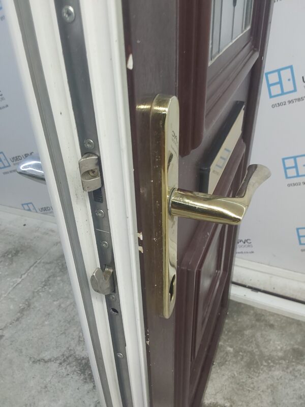 Used Rosewood Upvc Front Door 920mm x 2055mm (reduce to 900mm) 0515 - Image 11