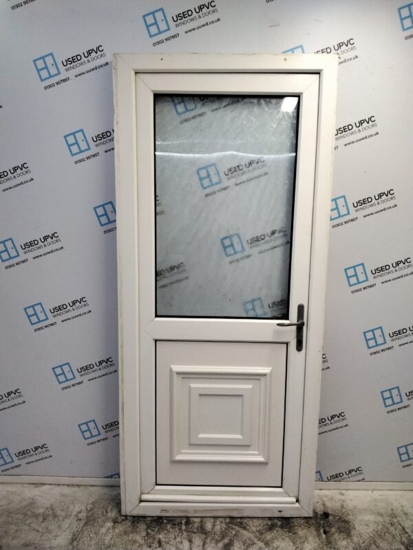 Used White Upvc Back Door 920mm x 2080mm (Reduce To 900mm x 2080mm C6044