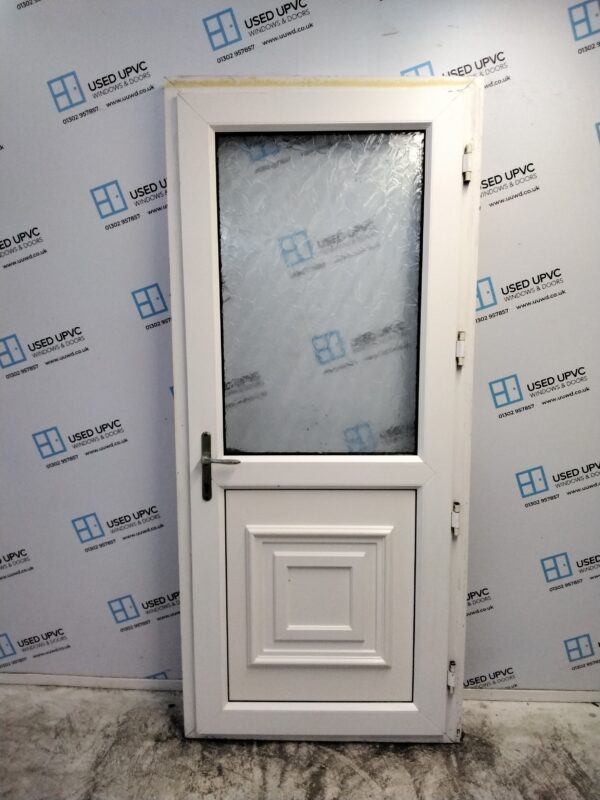 Used White Upvc Back Door 920mm x 2080mm (Reduce To 900mm x 2080mm C6044 - Image 2