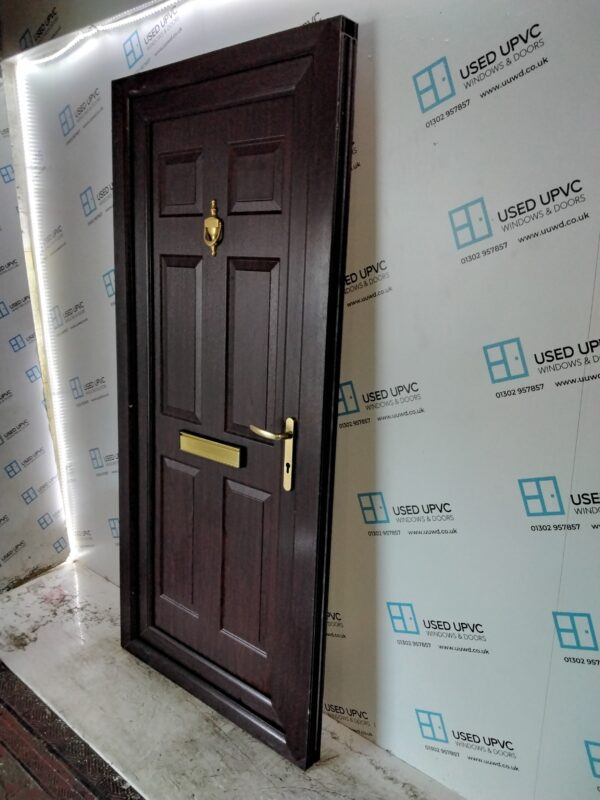 Used Rosewood Upvc Front Door 955mm x 2075mm (Reduce To 940mm x 2075mm) C10D14 - Image 6