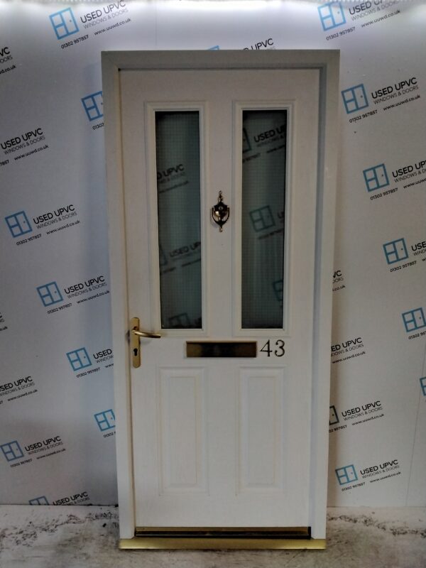 Used White Composite Front Door 915mm x 2075mm C10D19