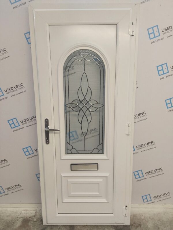 Used White Upvc Front Door 885mm x 2050mm (reduce to 865mm) C9D13 - Image 2