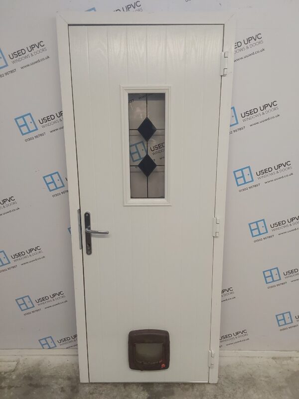 Used Oak Composite Back Door 820mm x 2000mm C10D29 - Image 2