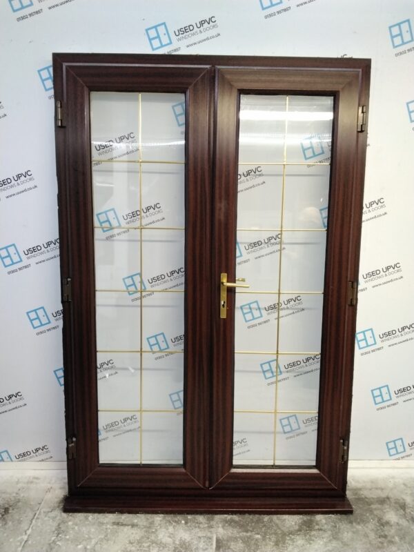 Used Woodgrain Upvc French Doors 1340mm x 2035mm EA7