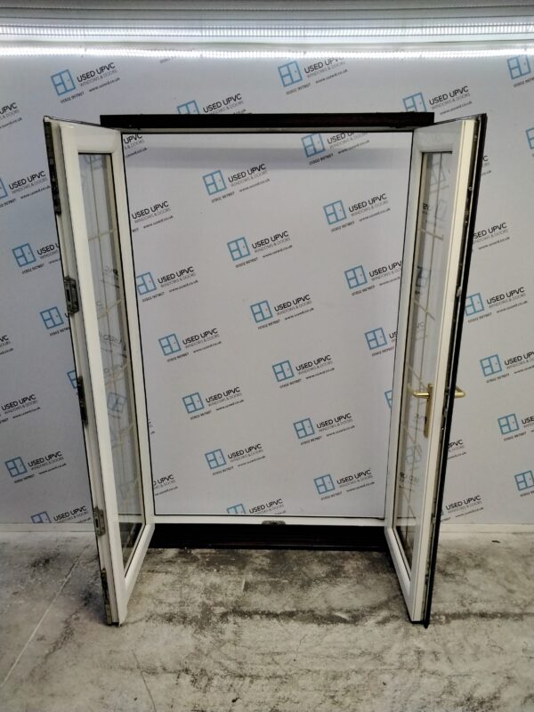 Used Woodgrain Upvc French Doors 1340mm x 2035mm EA7 - Image 3
