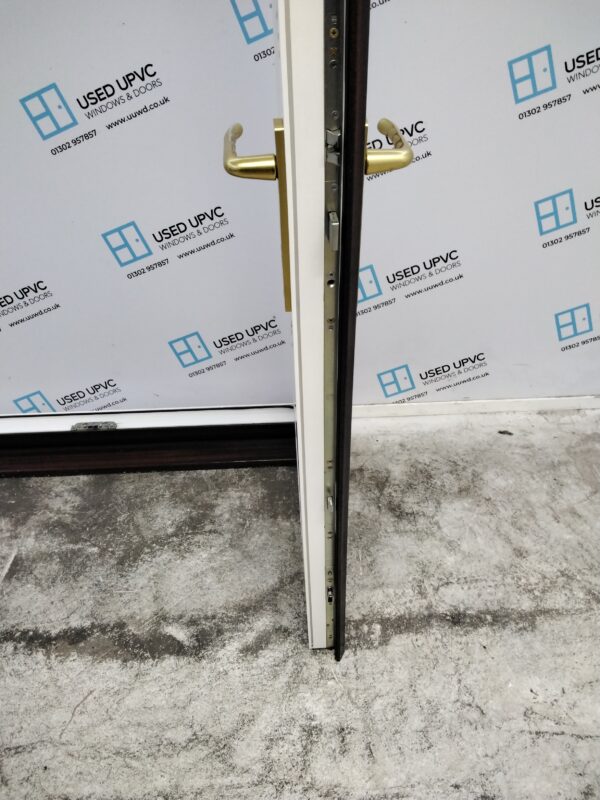 Used Woodgrain Upvc French Doors 1340mm x 2035mm EA7 - Image 5