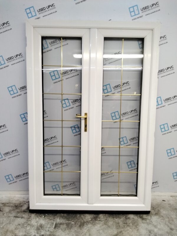 Used Woodgrain Upvc French Doors 1340mm x 2035mm EA7 - Image 2
