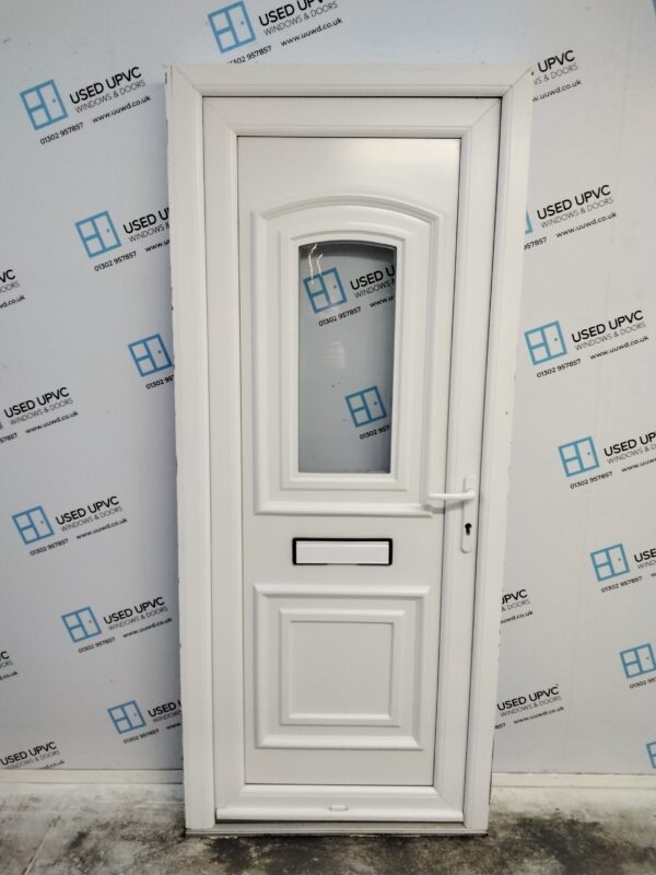 Used White Upvc Front Door 850mm x 2005mm (Reduce To 835mm x 2005mm) C10D30