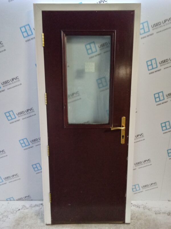 Used Brown Upvc Composite Back Door 890mm x 2075mm (Reduce To 875mm) C8D22 - Image 8