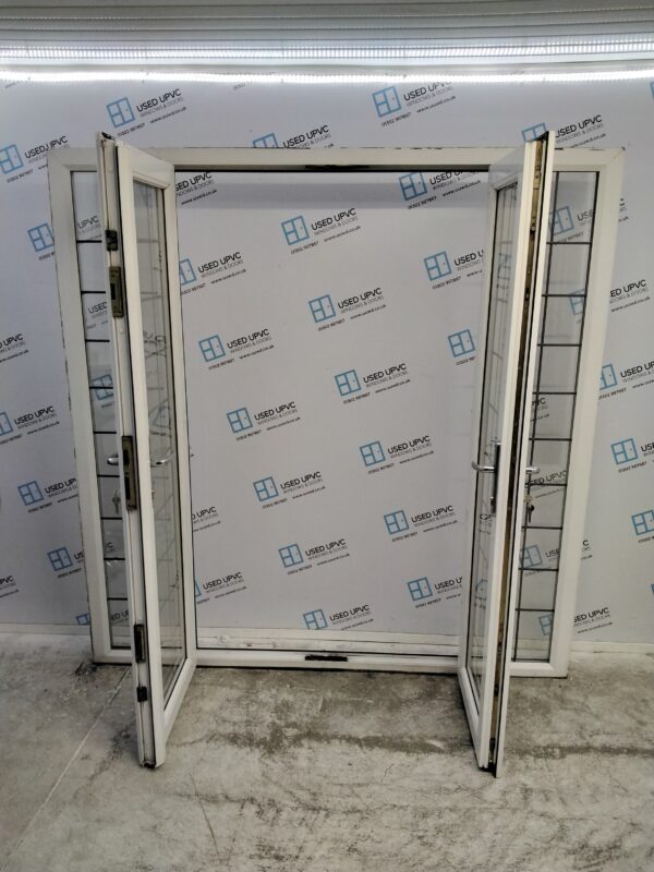 Used White Upvc French Doors and Side Panels 2000mm x 2050mm EA22 - Image 3