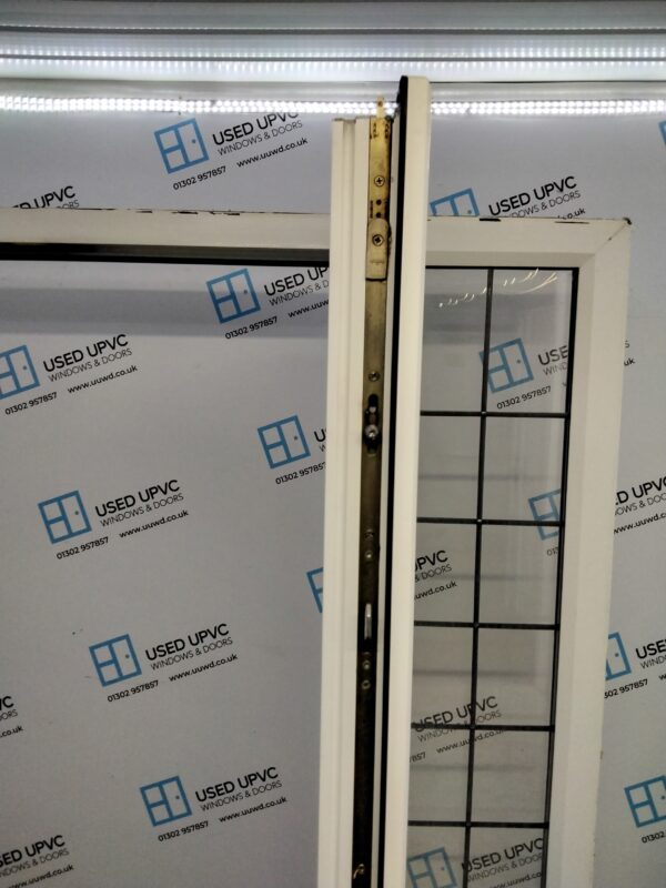 Used White Upvc French Doors and Side Panels 2000mm x 2050mm EA22 - Image 4