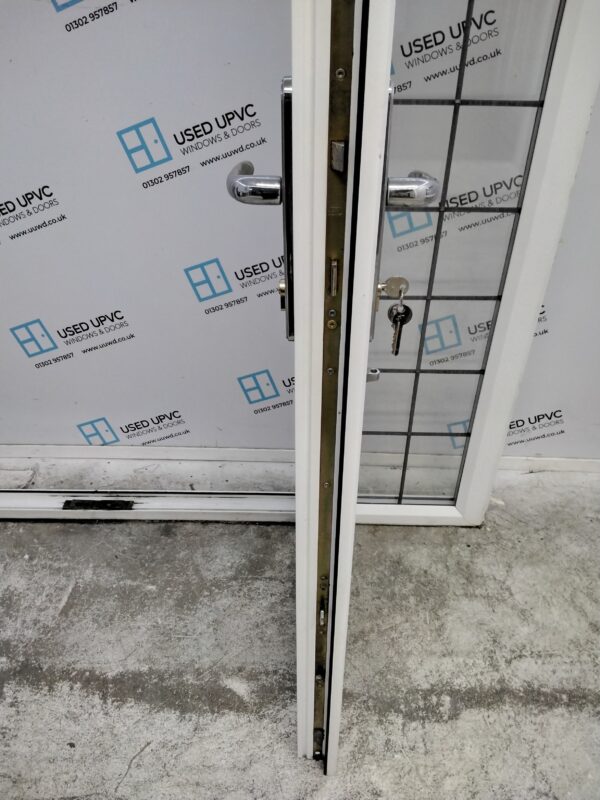 Used White Upvc French Doors and Side Panels 2000mm x 2050mm EA22 - Image 5