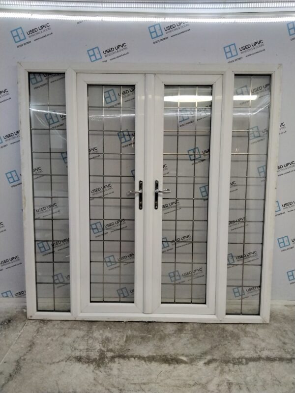 Used White Upvc French Doors and Side Panels 2000mm x 2050mm EA22 - Image 2