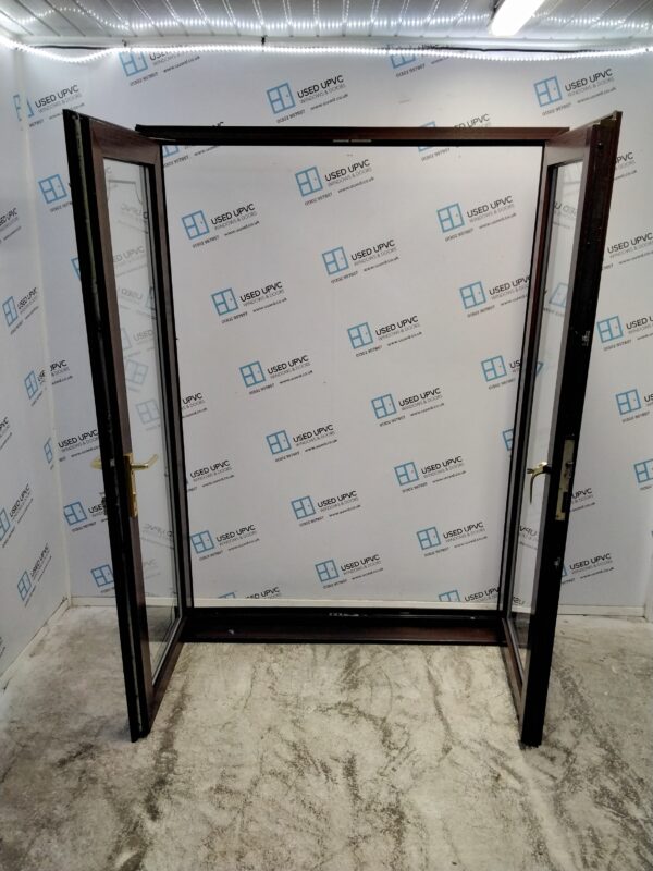 Used Woodgrain Upvc French Doors 1510mm x 2050mm (Reduce To 1460mm x 2050mm) EA7 - Image 3