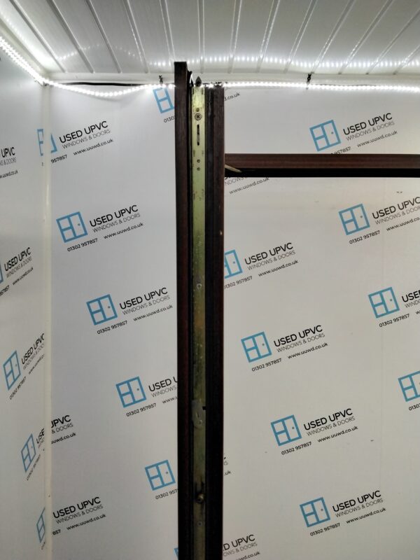 Used Woodgrain Upvc French Doors 1510mm x 2050mm (Reduce To 1460mm x 2050mm) EA7 - Image 4