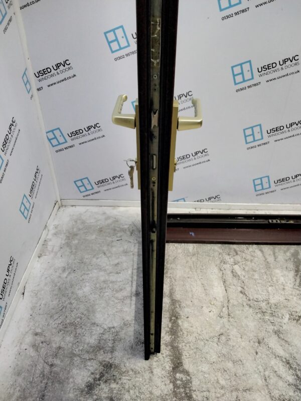 Used Woodgrain Upvc French Doors 1510mm x 2050mm (Reduce To 1460mm x 2050mm) EA7 - Image 5