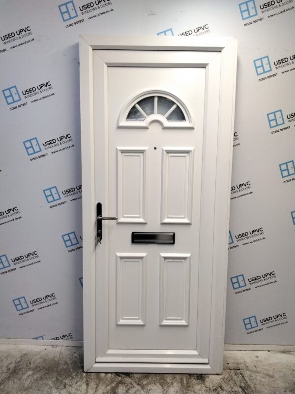 Used White Upvc Front Door 900mm x 2065mm (Reduce To 885mm x 2065mm) 0625