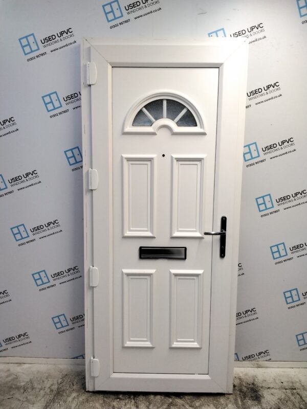 Used White Upvc Front Door 900mm x 2065mm (Reduce To 885mm x 2065mm) 0625 - Image 2