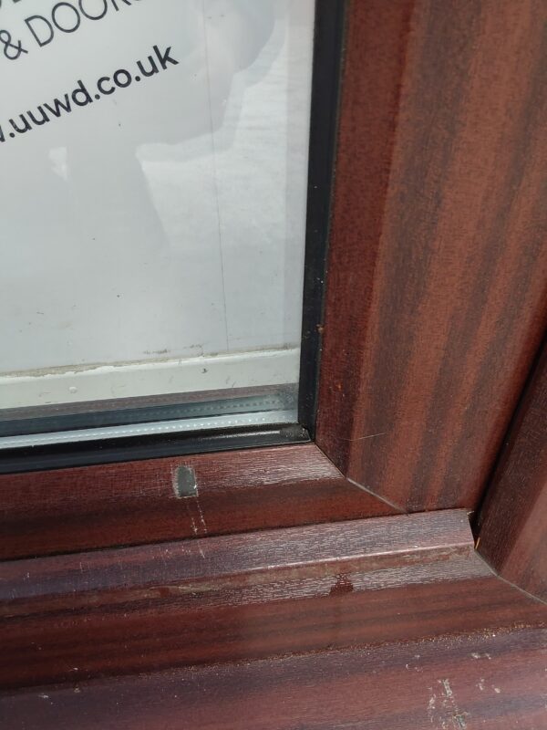 Used Woodgrain Upvc Full Glass Back Door 840mm x 2070mm (reduce to 825mm_- 0166 - Image 4