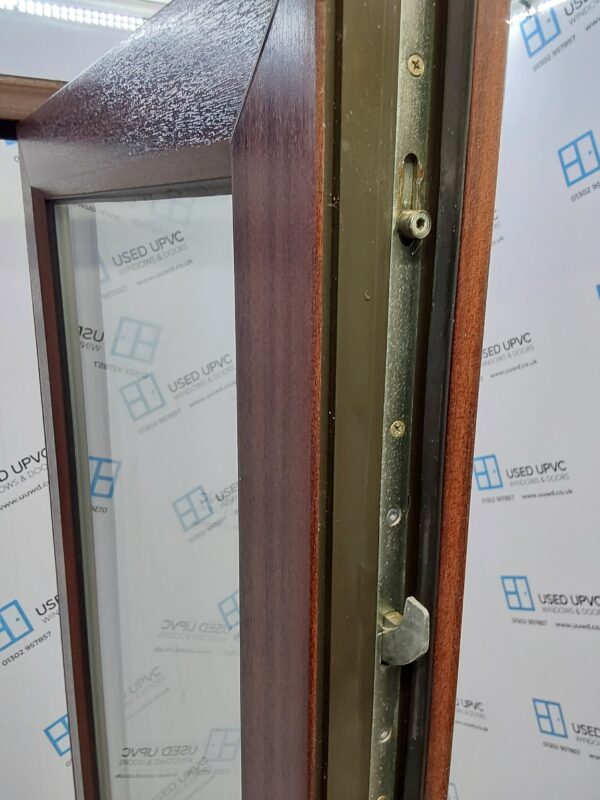 Used Woodgrain Upvc Full Glass Back Door 840mm x 2070mm (reduce to 825mm_- 0166 - Image 6