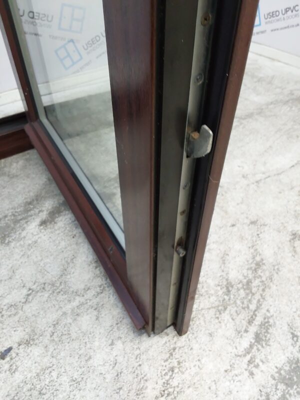 Used Woodgrain Upvc Full Glass Back Door 840mm x 2070mm (reduce to 825mm_- 0166 - Image 8