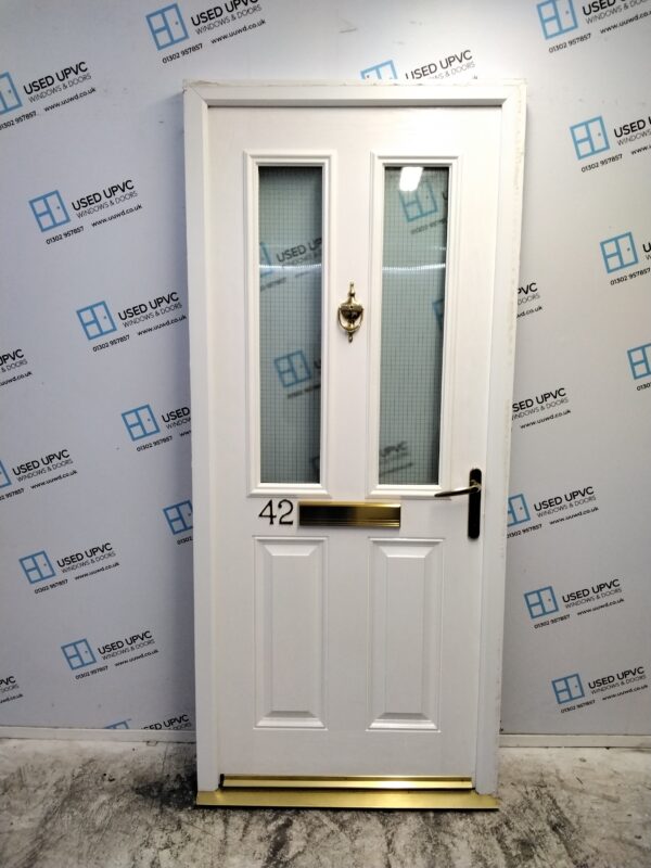 Used White Composite Front Door 910mm x 2070mm C11D26