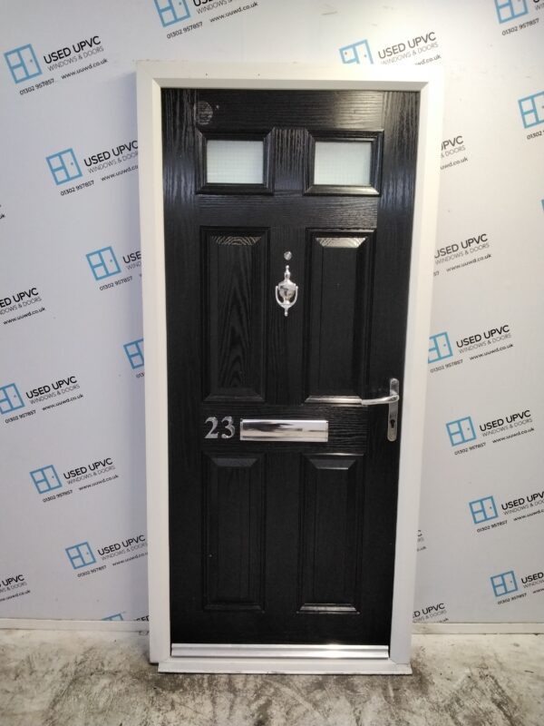 Used Black Composite Front Door 945mm x 2040mm C10D48