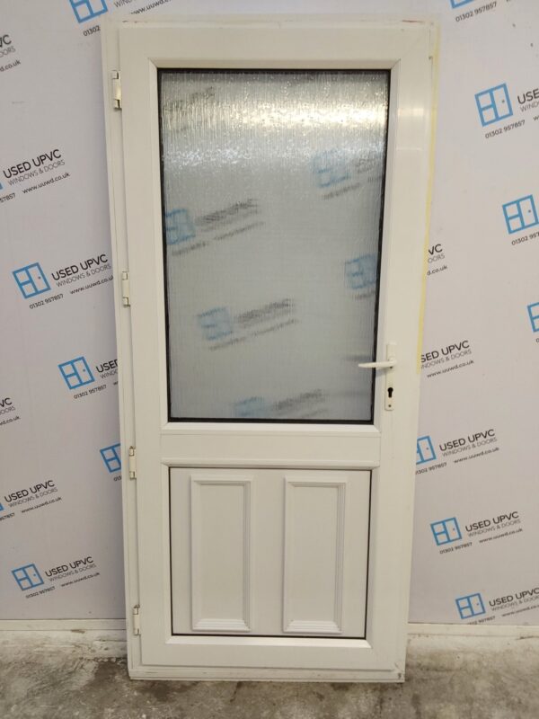 Used White Upvc Back Door 930mm x 2070mm (reduce to 915mm) C10D59 - Image 2