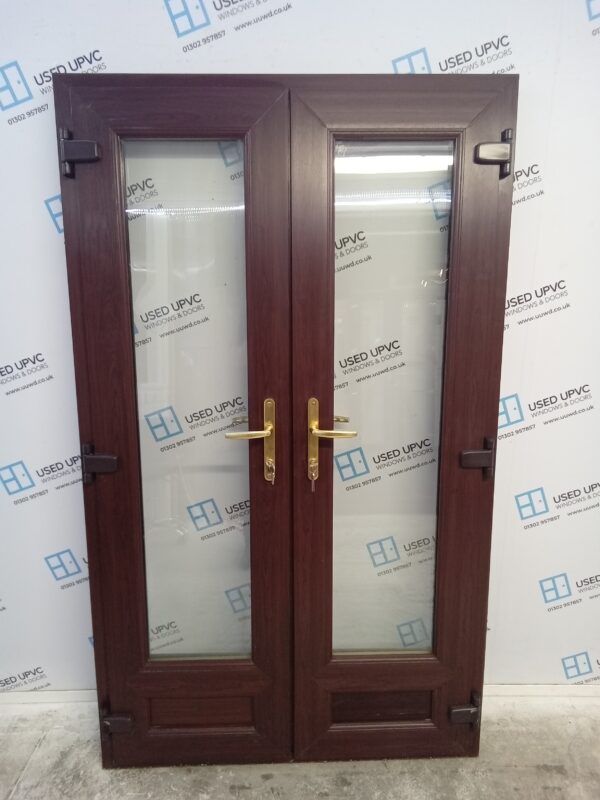 Used Rosewood Upvc French Doors 1160mm x 1960mm EA14 - Image 2