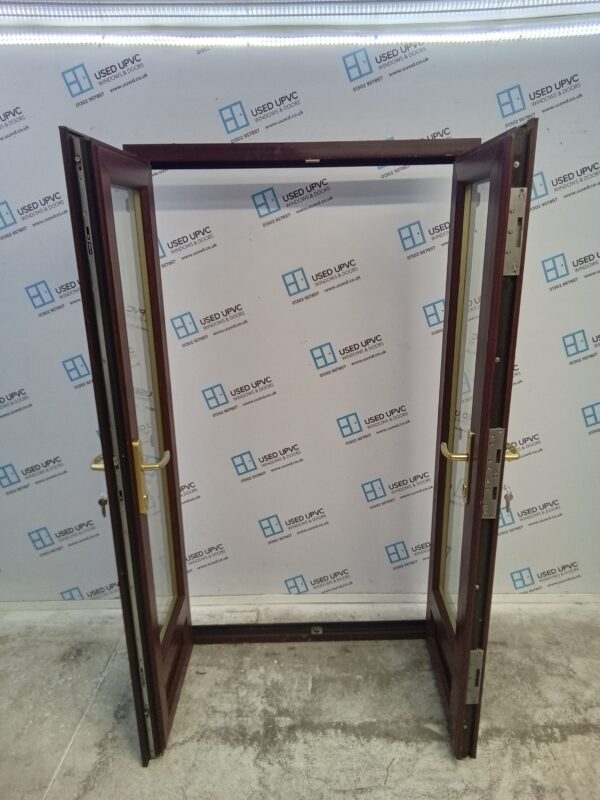 Used Rosewood Upvc French Doors 1160mm x 1960mm EA14 - Image 3