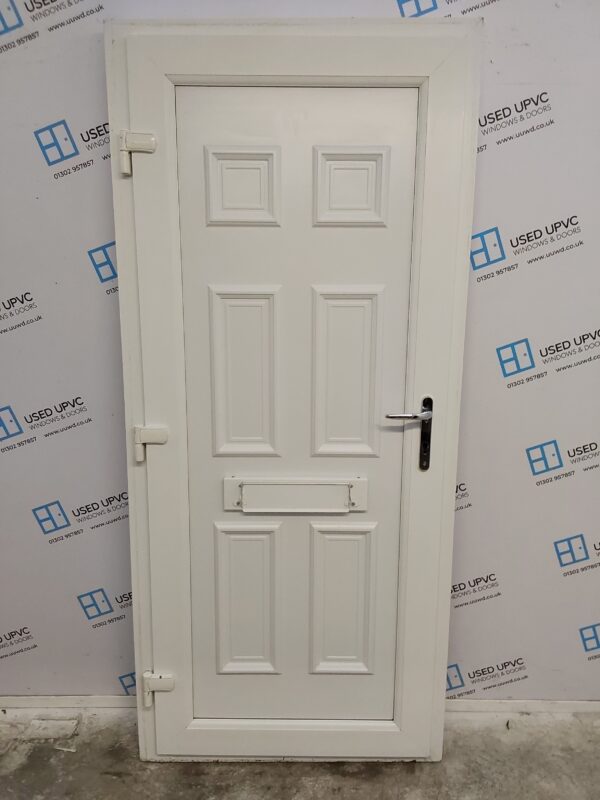 Used White Upvc Front Door 930mm x 2085mm (reduce to 910mm) C3D001 - Image 2